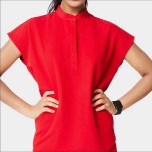 Figs clothing Rafaela scrub top in Red XXS